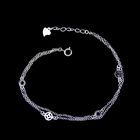 Minimalist Style Chunky Silver Bracelet Double Chains With Four Butterflies
