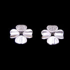 Fashionable 925 Silver Round Drop Earrings With Stars 12 X 20 MM Light Weight